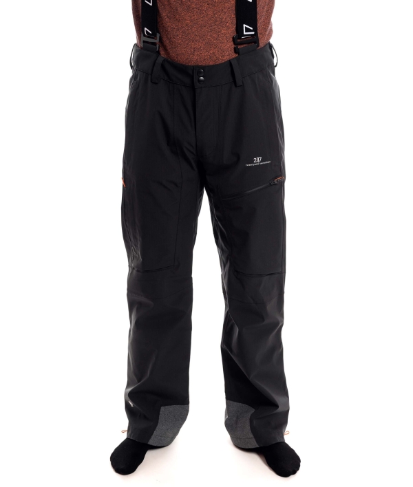 man wearing black 3 layer ski pants 4