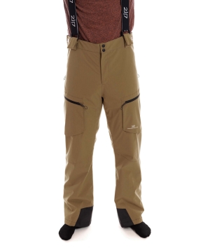 man wearing gold brown light padded ski pants 1 2