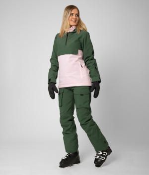 2117 7613926 7623926 women myre light padded ski anorak jacket pants soft pink color block forest green a 1