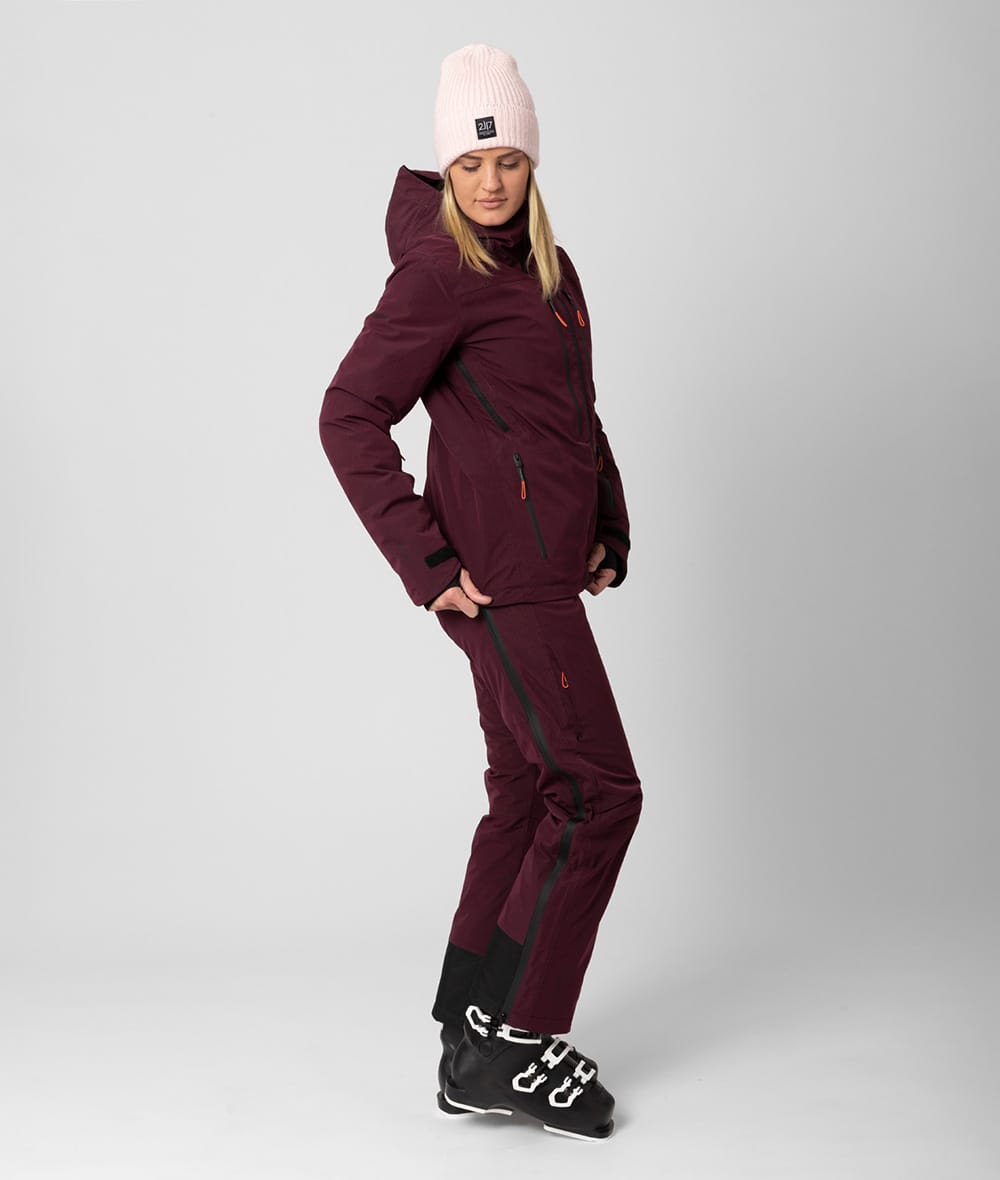 2117 7613931 7623931 women ebbared light padded ski jacket pants dark plum purple c