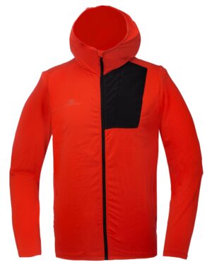 2117 7813936 skoges powerstretch fleece hoodie jacka herr röd orange a